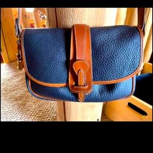 Vintage large Equestrian Messenger Cross Body Bag